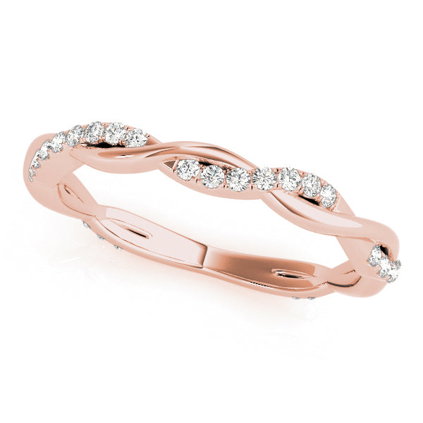 Twisted Wedding Band with 0.20 TCW Round Cut Moissanite