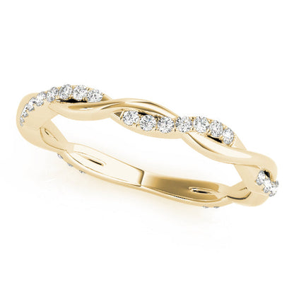 Twisted Wedding Band with 0.20 TCW Round Cut Moissanite