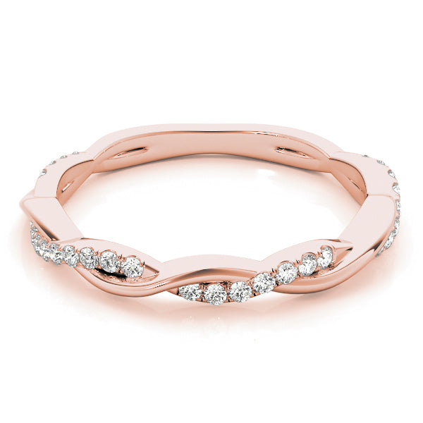 Twisted Wedding Band with 0.20 TCW Round Cut Moissanite