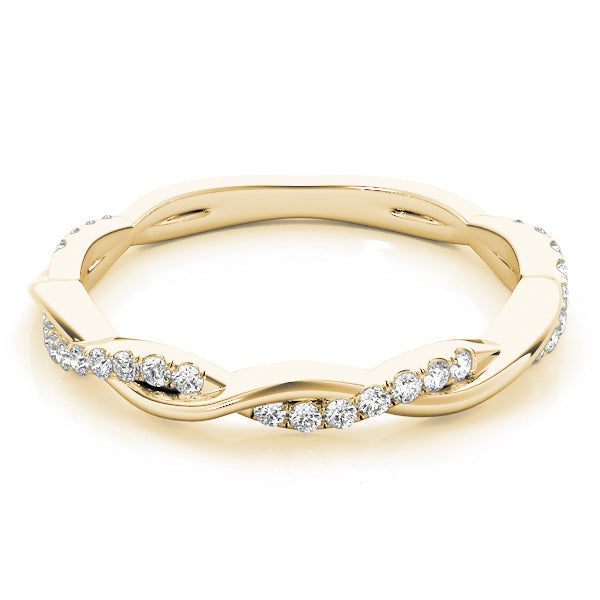 Twisted Wedding Band with 0.20 TCW Round Cut Moissanite