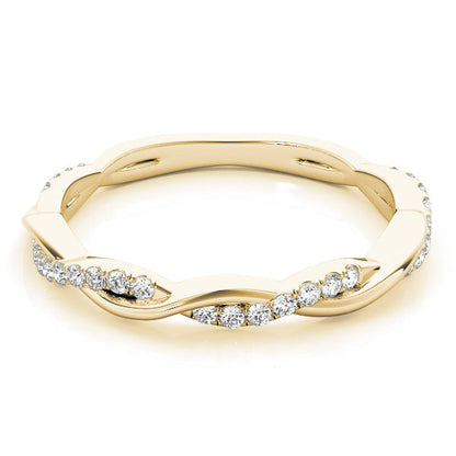 Twisted Wedding Band with 0.20 TCW Round Cut Moissanite
