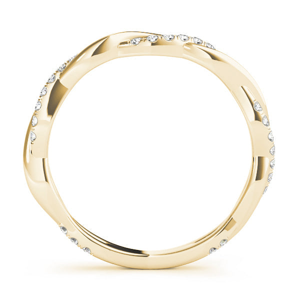 Twisted Wedding Band with 0.20 TCW Round Cut Moissanite