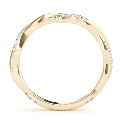 Twisted Wedding Band with 0.20 TCW Round Cut Moissanite