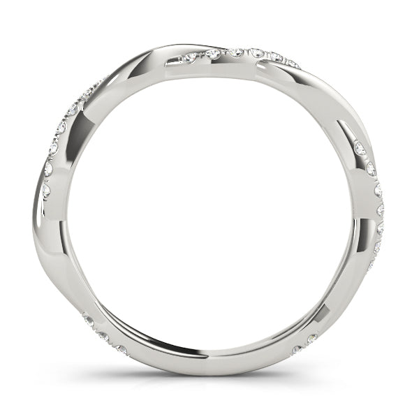Twisted Wedding Band with 0.20 TCW Round Cut Moissanite
