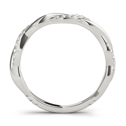 Twisted Wedding Band with 0.20 TCW Round Cut Moissanite
