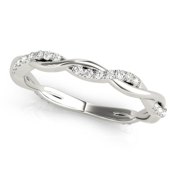 Twisted Wedding Band with 0.20 TCW Round Cut Moissanite