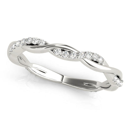 Twisted Wedding Band with 0.20 TCW Round Cut Moissanite