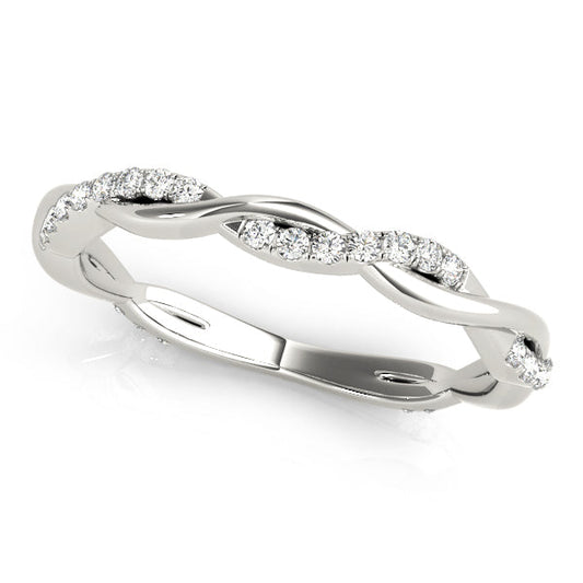 Twisted Wedding Band with 0.20 TCW Round Cut Moissanite
