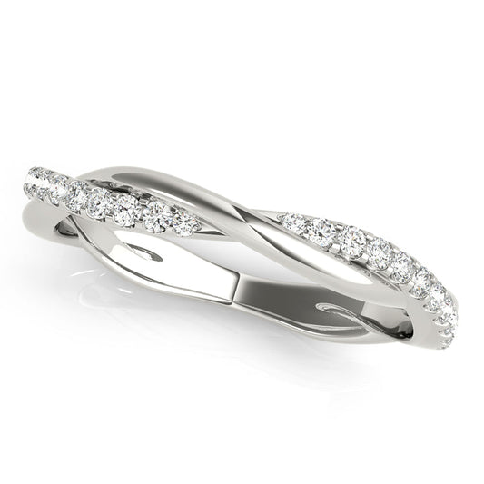 Twisted Wedding Band with 0.30 TCW Round Cut Moissanite