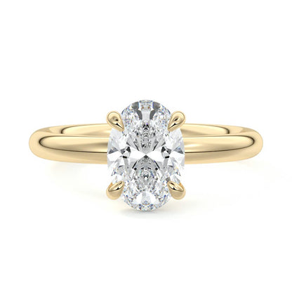 Solitaire Ring with 1.20 CT Oval Moissanite
