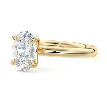 Solitaire Ring with 1.20 CT Oval Moissanite