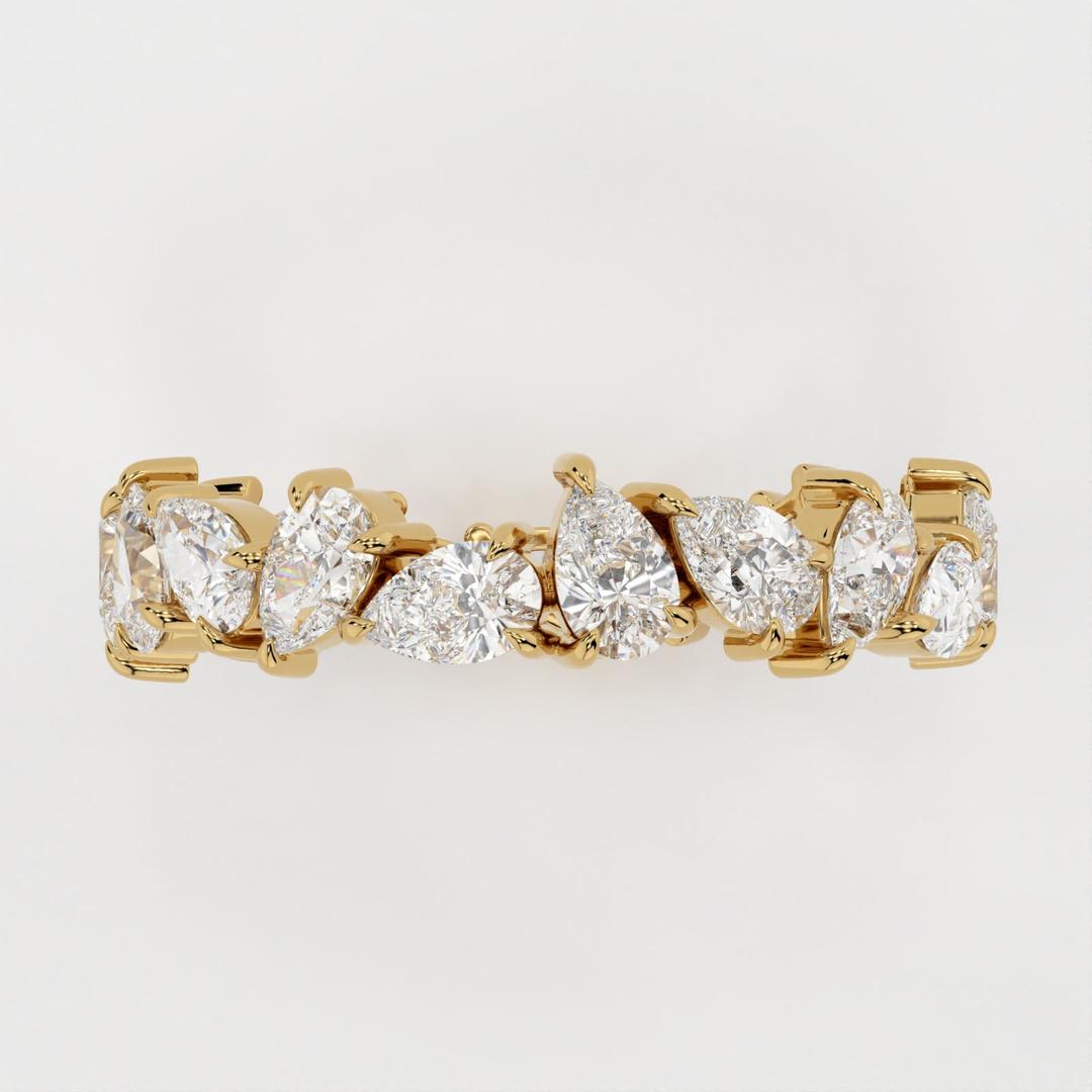 Full Eternity Band with 1.0 TCW Pear Cut Moissanite