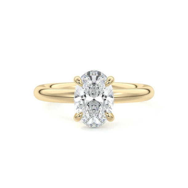Solitaire Ring with 1.20 CT Oval Moissanite