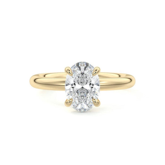 Solitaire Ring with 1.20 CT Oval Moissanite