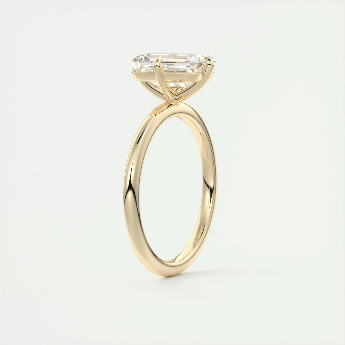 1.91 CT Emerald Cut Solitaire Moissanite Engagement Ring - crownmoissanite