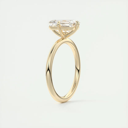 1.91 CT Emerald Cut Solitaire Moissanite Engagement Ring - crownmoissanite