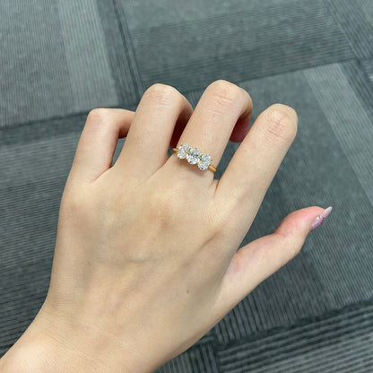 1.50 CT Oval E/VS1 CVD Diamond Three Stone Engagement Ring