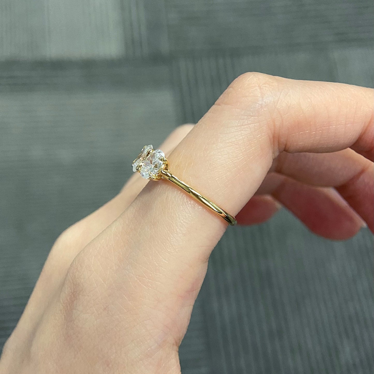 1.50 CT Oval E/VS1 CVD Diamond Three Stone Engagement Ring