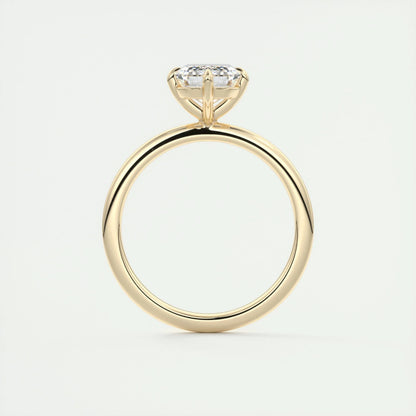 1.91 CT Emerald Cut Solitaire Moissanite Engagement Ring - crownmoissanite