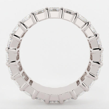Full Eternity Wedding Band with 1.70 TCW Emerald Cut Moissanite