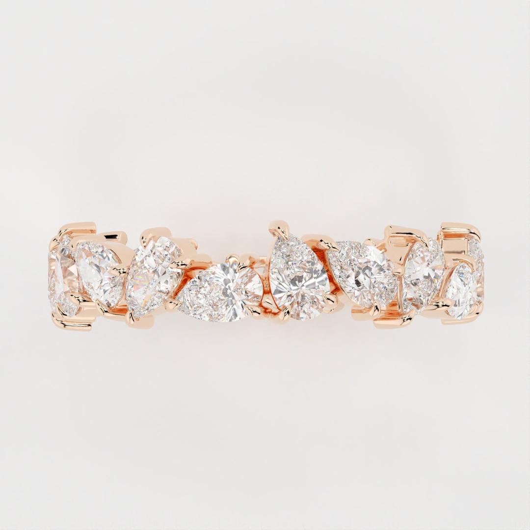 Full Eternity Band with 1.0 TCW Pear Cut Moissanite