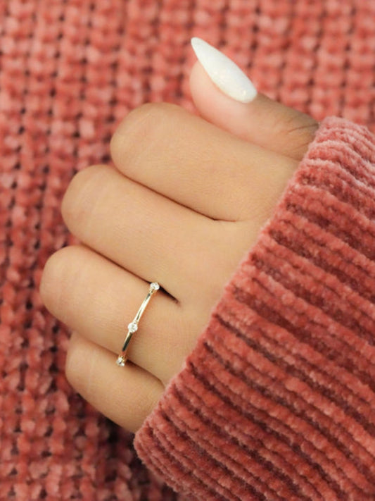 Dainty Band with 0.18 TCW Round Cut Moissanite
