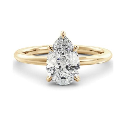 Solitaire Ring with 1.50 CT Pear Moissanite