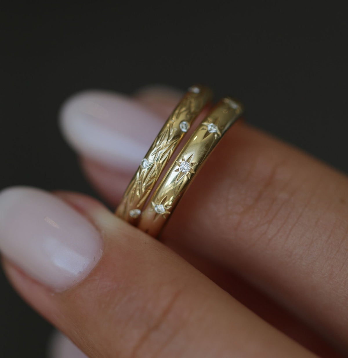 0.10 CT Round Flush Setting CVD EF/VS Diamond Wedding Band - violetjewels