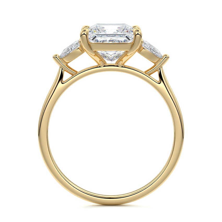 Three Stones Ring with 1.30 CT Princess Cut Moissanite