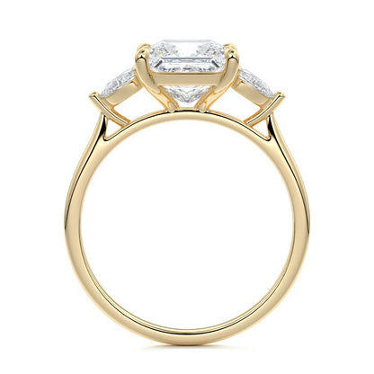 Three Stones Ring with 1.30 CT Princess Cut Moissanite