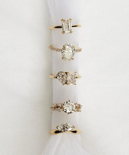 Cosette- East West Marquise Solitaire Signet Style Lab Grown Diamond Engagement Ring