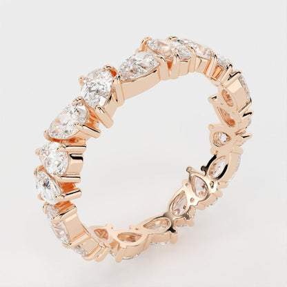 Full Eternity Band with 1.0 TCW Pear Cut Moissanite