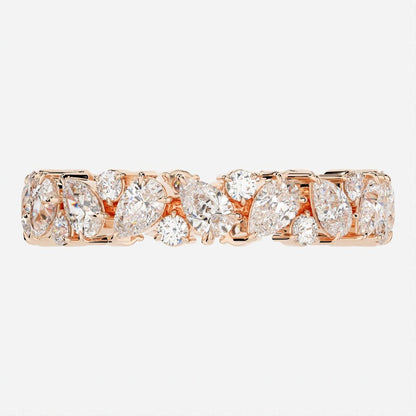 Cluster Band with 1.50 TCW Pear & Round Cut Moissanite