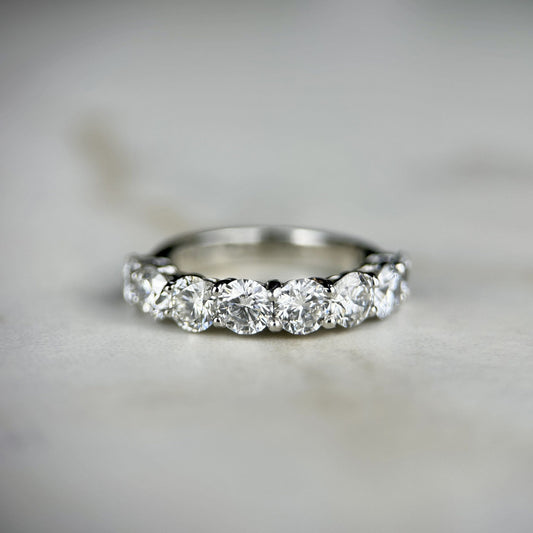 2.45 TCW Round Lab Grown Diamond Half Eternity Stackable Wedding Band