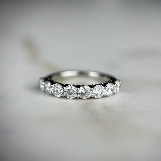 2.0 TCW Round Eight Stone Lab Grown Diamond Eternity Wedding Band
