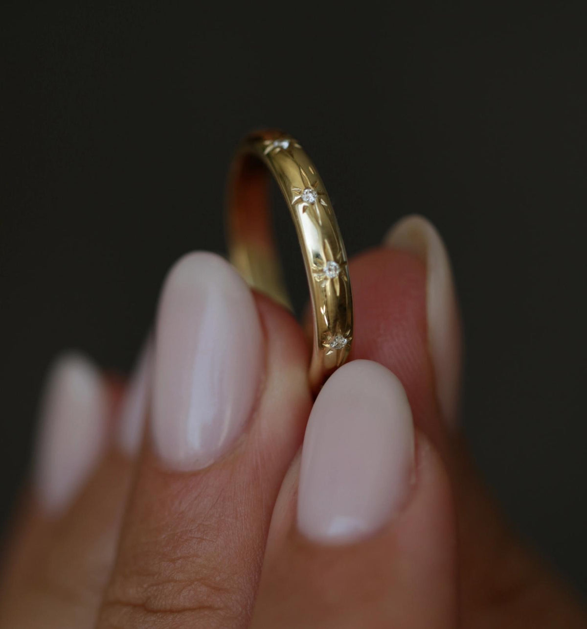 0.10 CT Round Flush Setting CVD EF/VS Diamond Wedding Band - violetjewels