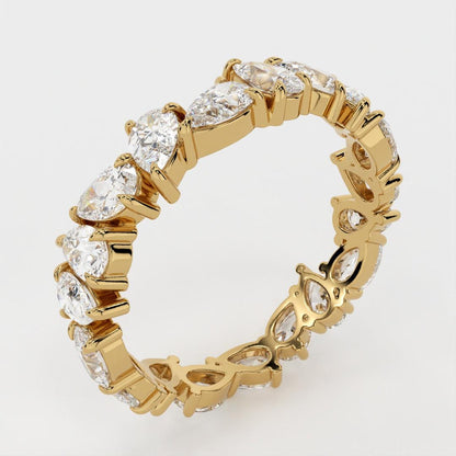 Full Eternity Band with 1.0 TCW Pear Cut Moissanite