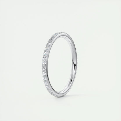 0.37 Round Cut Full Eternity Moissanite Bridal Wedding Band - crownmoissanite