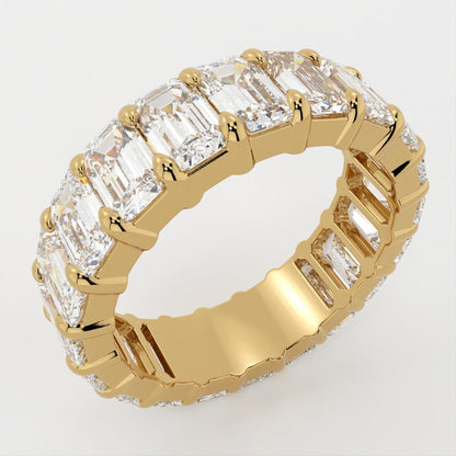 Full Eternity Wedding Band with 1.70 TCW Emerald Cut Moissanite
