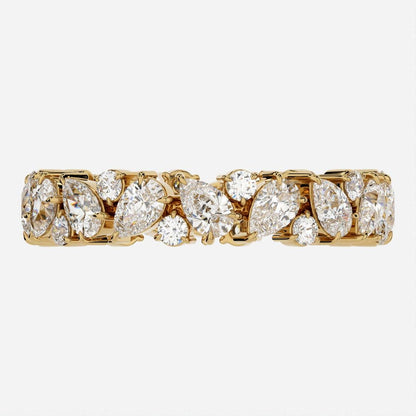 Cluster Band with 1.50 TCW Pear & Round Cut Moissanite