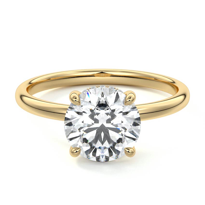 Hidden Halo Ring with 1.0 CT Round Cut Moissanite
