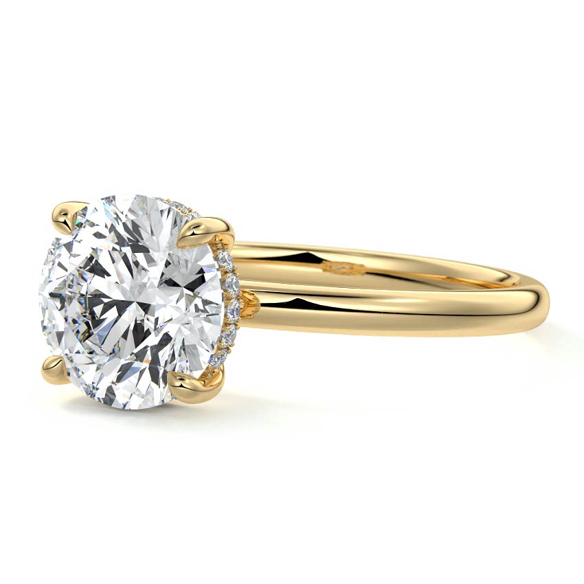 Hidden Halo Ring with 1.0 CT Round Cut Moissanite