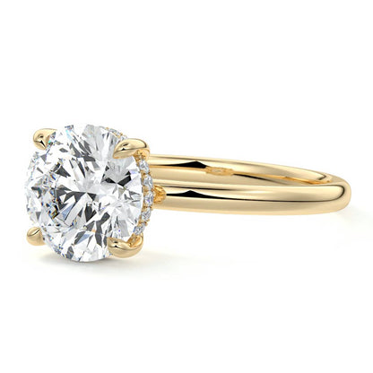 Hidden Halo Ring with 1.0 CT Round Cut Moissanite
