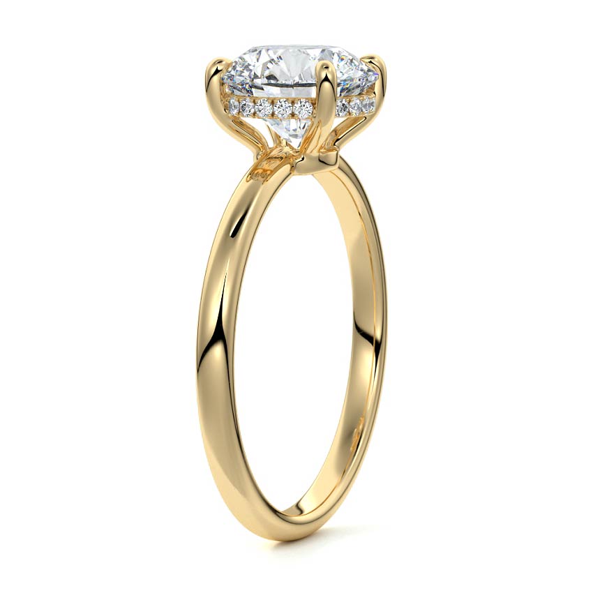 Hidden Halo Ring with 1.0 CT Round Cut Moissanite