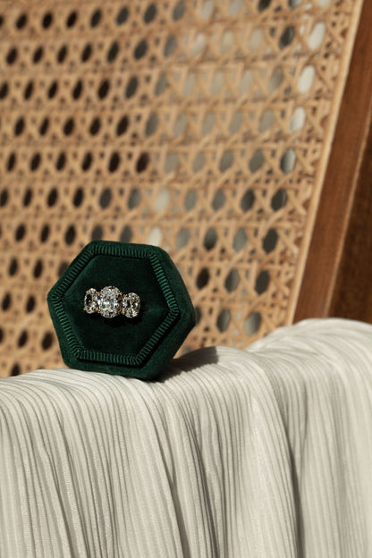 1.80 CT Oval Cut Three Stone Moissanite Engagement Ring