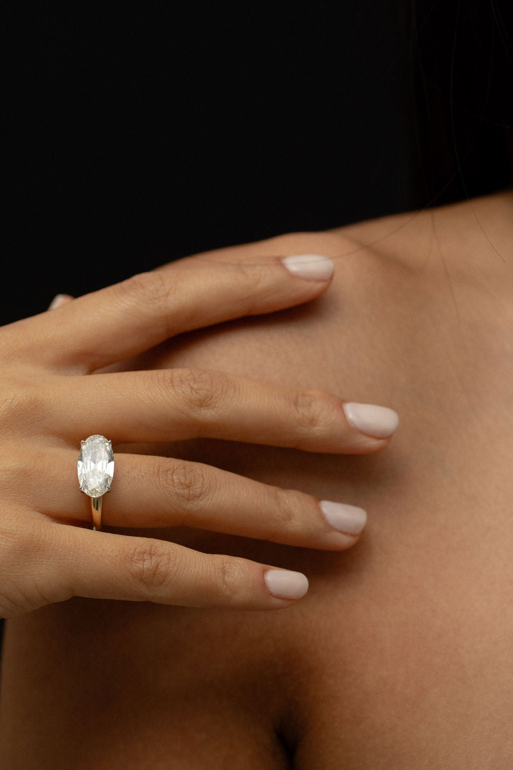 4.55 CT Oval Cut Solitaire Setting Moissanite Engagement Ring