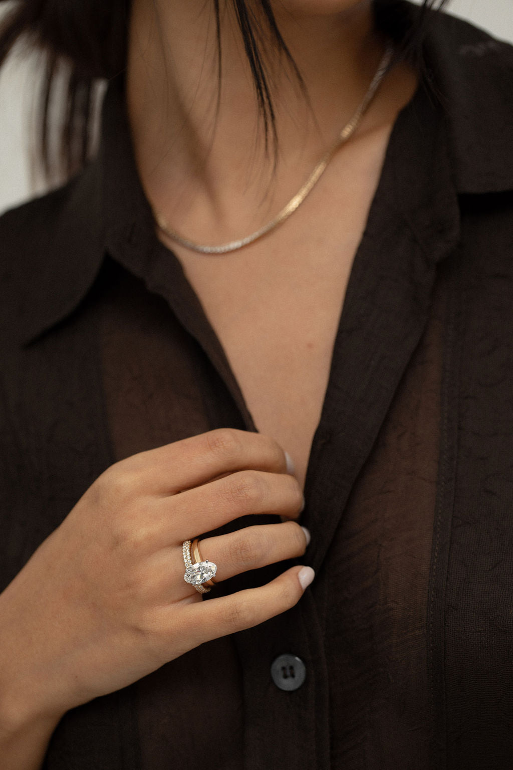 3.0 CT Oval Cut Solitaire Setting Moissanite Engagement Ring