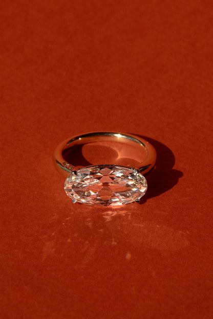 4.55 CT Oval Cut Solitaire Setting Moissanite Engagement Ring