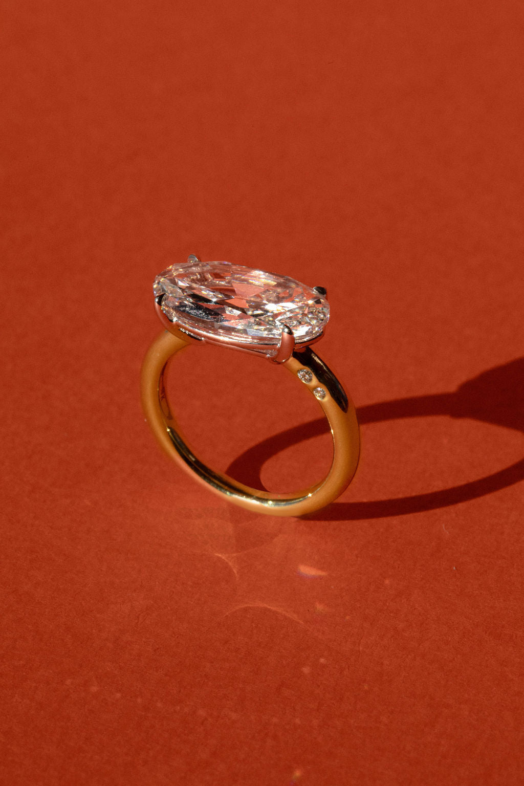 4.55 CT Oval Cut Solitaire Setting Moissanite Engagement Ring