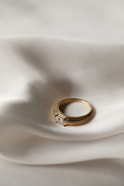 0.75 CT Oval Cut Solitaire Moissanite Engagement Ring